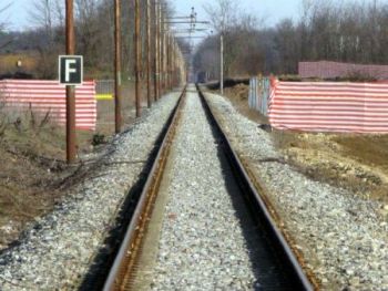 Foto dei lavori in corso sulla linea ferroviaria