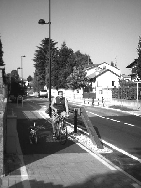 foto della nuova pista ciclabile in Via Laghetto