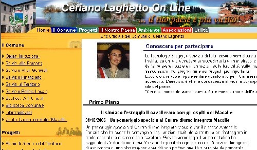 immagine della home page del sito del Comune di Ceriano