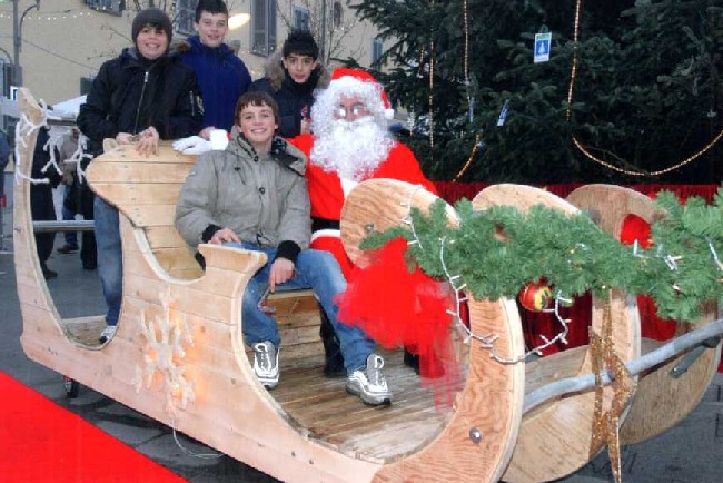 Foto della grande slitta di Babbo Natale