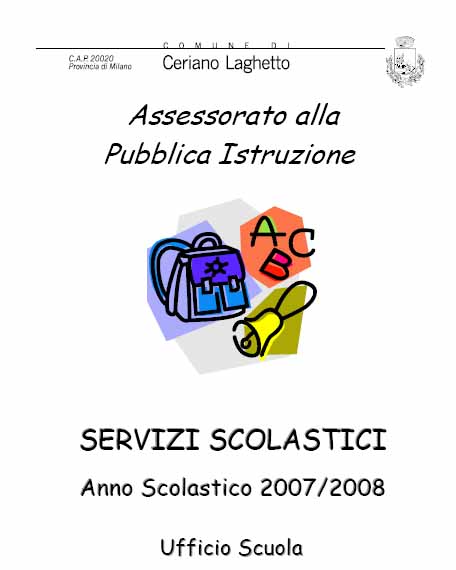 Immagine della copertina della guida ai servizi scolatici di Ceriano Laghetto
