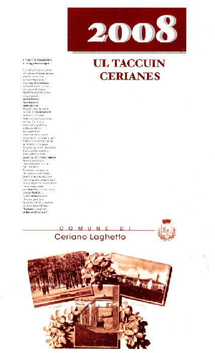 Foto della copertina del Taccuin Cerianes 2008