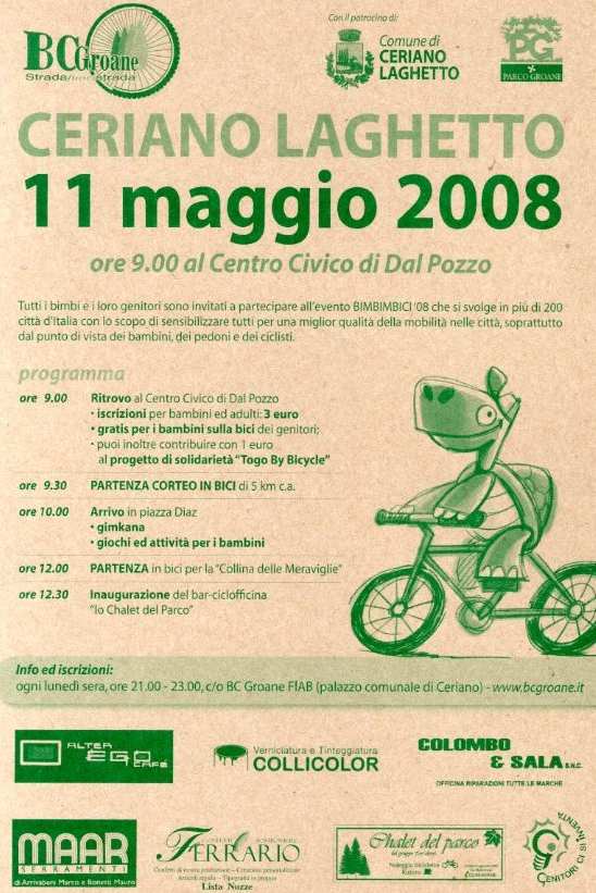Immagine della locandina con il programma di Bimbibici