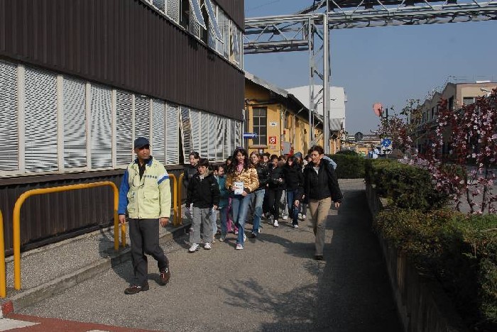 Immagine dell'arrivo dei ragazzi alla Rhodia