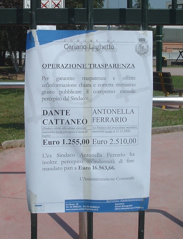 Immagine del manifesto affisso nei luoghi pubblici