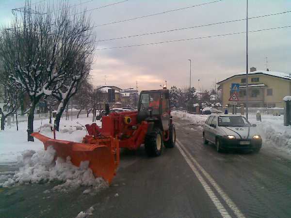 Immagine di un intervento durante la nevicata
