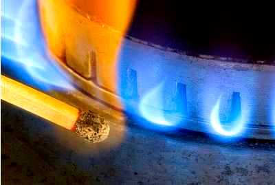 Foto dell'accesione del gas