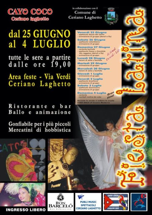 Manifesto della Fiesta Latina di Ceriano Laghetto
