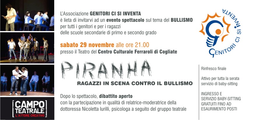 Invito allo spettacolo teatrale PIRANHA